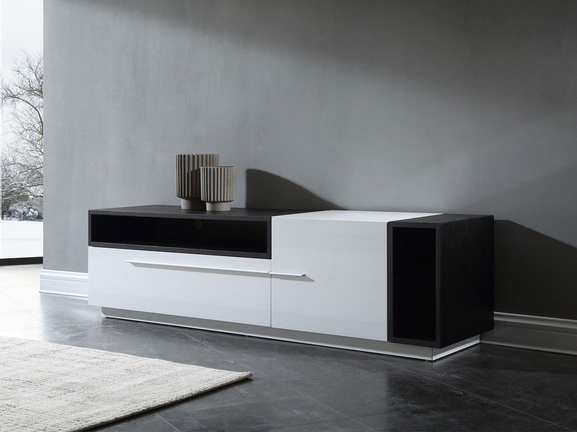 Esther TV Unit TV Stand Whiteline     Four Hands, Burke Decor, Mid Century Modern Furniture, Old Bones Furniture Company, Old Bones Co, Modern Mid Century, Designer Furniture, https://www.oldbonesco.com/