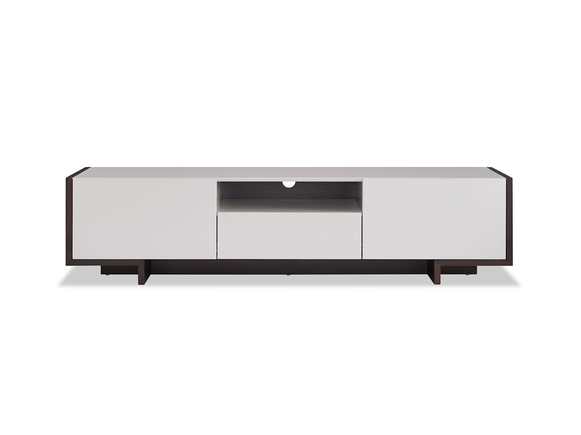 Noah TV Unit High gloss Taupe with dark oak veneerTV Stand Whiteline  High gloss Taupe with dark oak veneer   Four Hands, Burke Decor, Mid Century Modern Furniture, Old Bones Furniture Company, Old Bones Co, Modern Mid Century, Designer Furniture, https://www.oldbonesco.com/