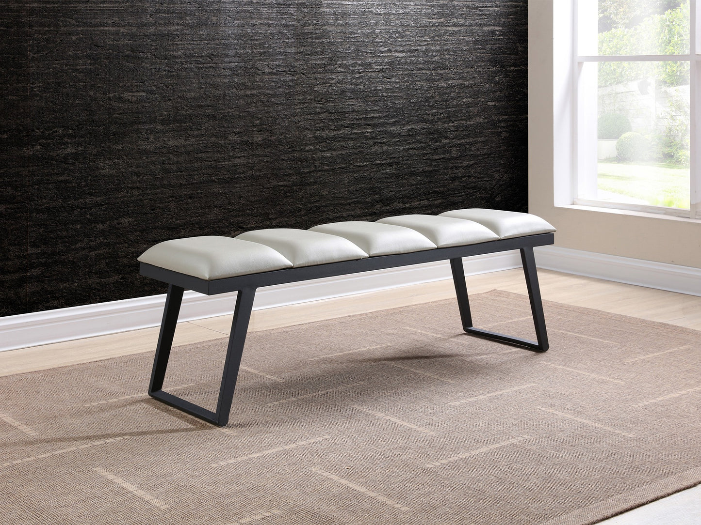 Ethan Bench Bench Whiteline     Four Hands, Burke Decor, Mid Century Modern Furniture, Old Bones Furniture Company, Old Bones Co, Modern Mid Century, Designer Furniture, https://www.oldbonesco.com/