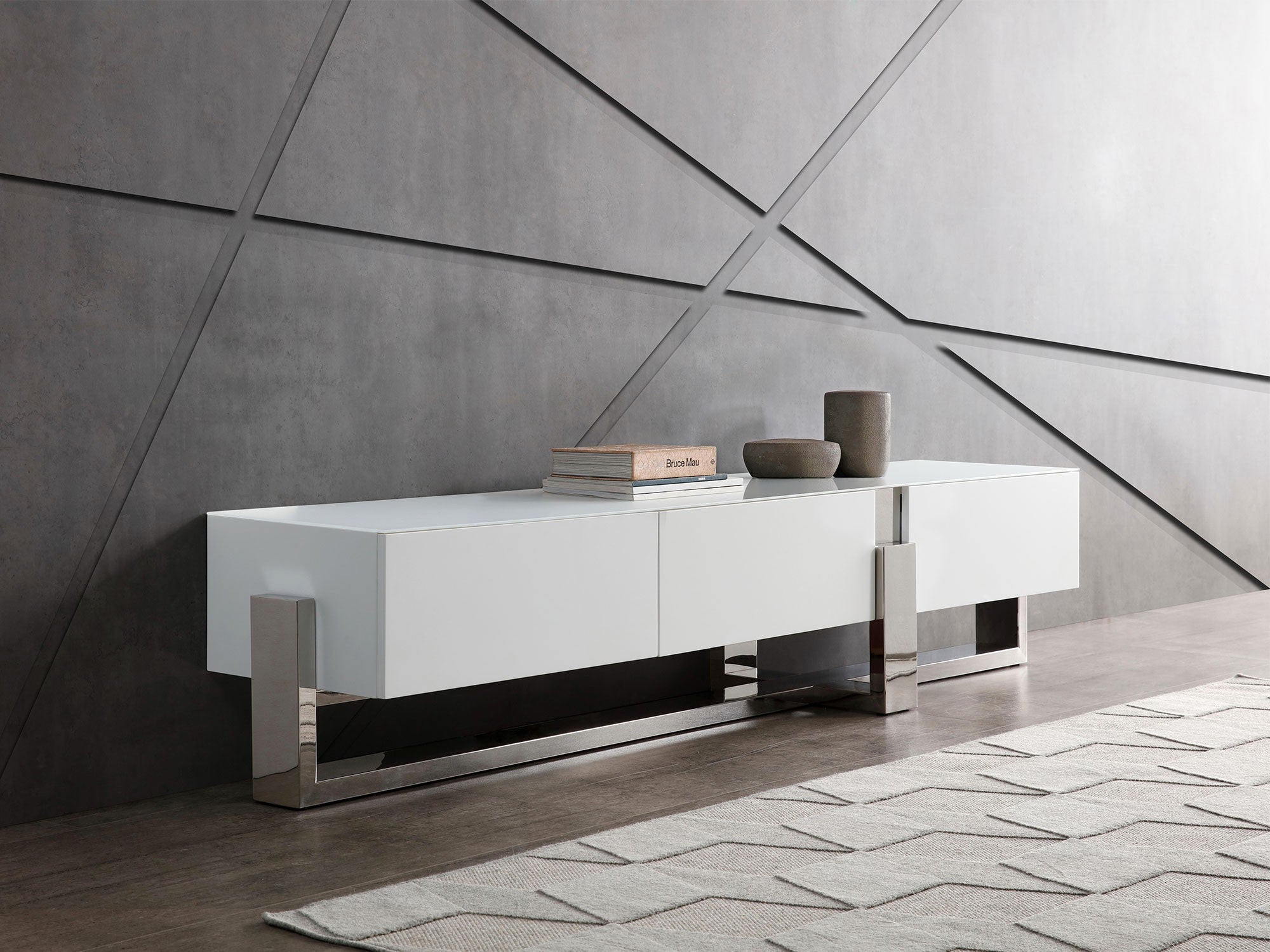 Blake TV Unit TV Stand Whiteline     Four Hands, Burke Decor, Mid Century Modern Furniture, Old Bones Furniture Company, Old Bones Co, Modern Mid Century, Designer Furniture, https://www.oldbonesco.com/