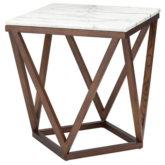 Jasmine White Stone Side Table TABLE Nuevo     Four Hands, Burke Decor, Mid Century Modern Furniture, Old Bones Furniture Company, Old Bones Co, Modern Mid Century, Designer Furniture, https://www.oldbonesco.com/