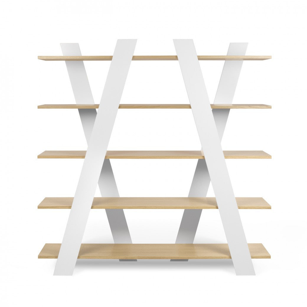 Load image into Gallery viewer, Wind Shelving Bookcase Unit Pure White - Oakshelving Temahome  Pure White - Oak   Four Hands, Burke Decor, Mid Century Modern Furniture, Old Bones Furniture Company, Old Bones Co, Modern Mid Century, Designer Furniture, https://www.oldbonesco.com/
