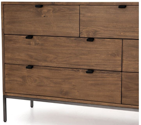 Trey 7 Drawer Dresser-Auburn Poplar Dresser Four Hands     Four Hands, Burke Decor, Mid Century Modern Furniture, Old Bones Furniture Company, Old Bones Co, Modern Mid Century, Designer Furniture, https://www.oldbonesco.com/