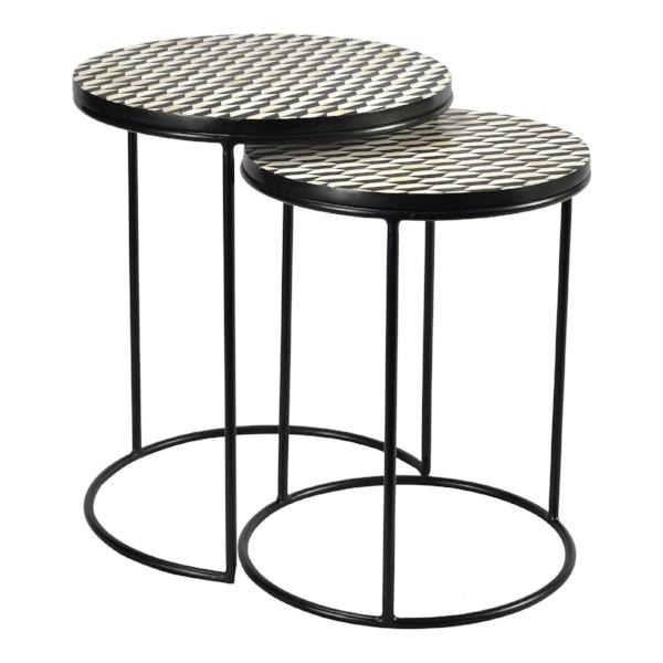 Optic Nesting Tables Set Of Two Accent Tables Moe's     Four Hands, Burke Decor, Mid Century Modern Furniture, Old Bones Furniture Company, Old Bones Co, Modern Mid Century, Designer Furniture, https://www.oldbonesco.com/