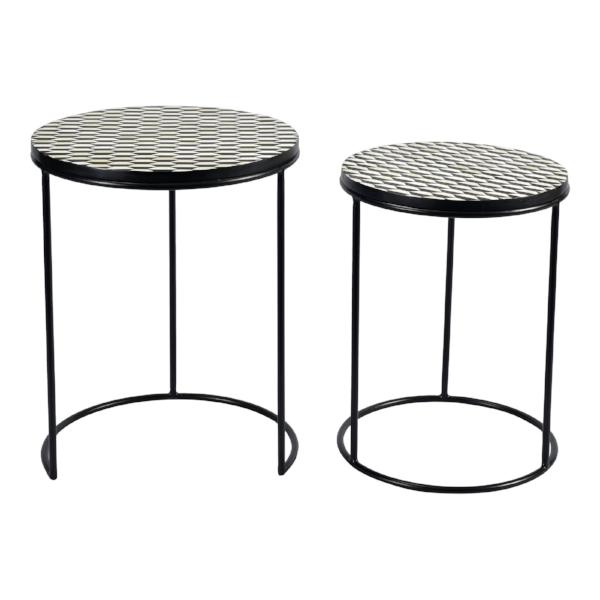 Load image into Gallery viewer, Optic Nesting Tables Set Of Two Accent Tables Moe&amp;#39;s     Four Hands, Burke Decor, Mid Century Modern Furniture, Old Bones Furniture Company, Old Bones Co, Modern Mid Century, Designer Furniture, https://www.oldbonesco.com/

