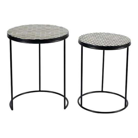 Optic Nesting Tables Set Of Two Accent Tables Moe's     Four Hands, Burke Decor, Mid Century Modern Furniture, Old Bones Furniture Company, Old Bones Co, Modern Mid Century, Designer Furniture, https://www.oldbonesco.com/