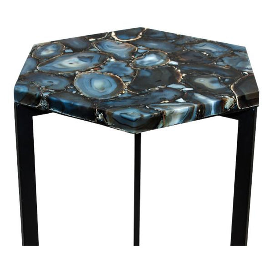 Load image into Gallery viewer, Hexagon Agate Accent Table Accent Tables Moe&amp;#39;s     Four Hands, Burke Decor, Mid Century Modern Furniture, Old Bones Furniture Company, Old Bones Co, Modern Mid Century, Designer Furniture, https://www.oldbonesco.com/
