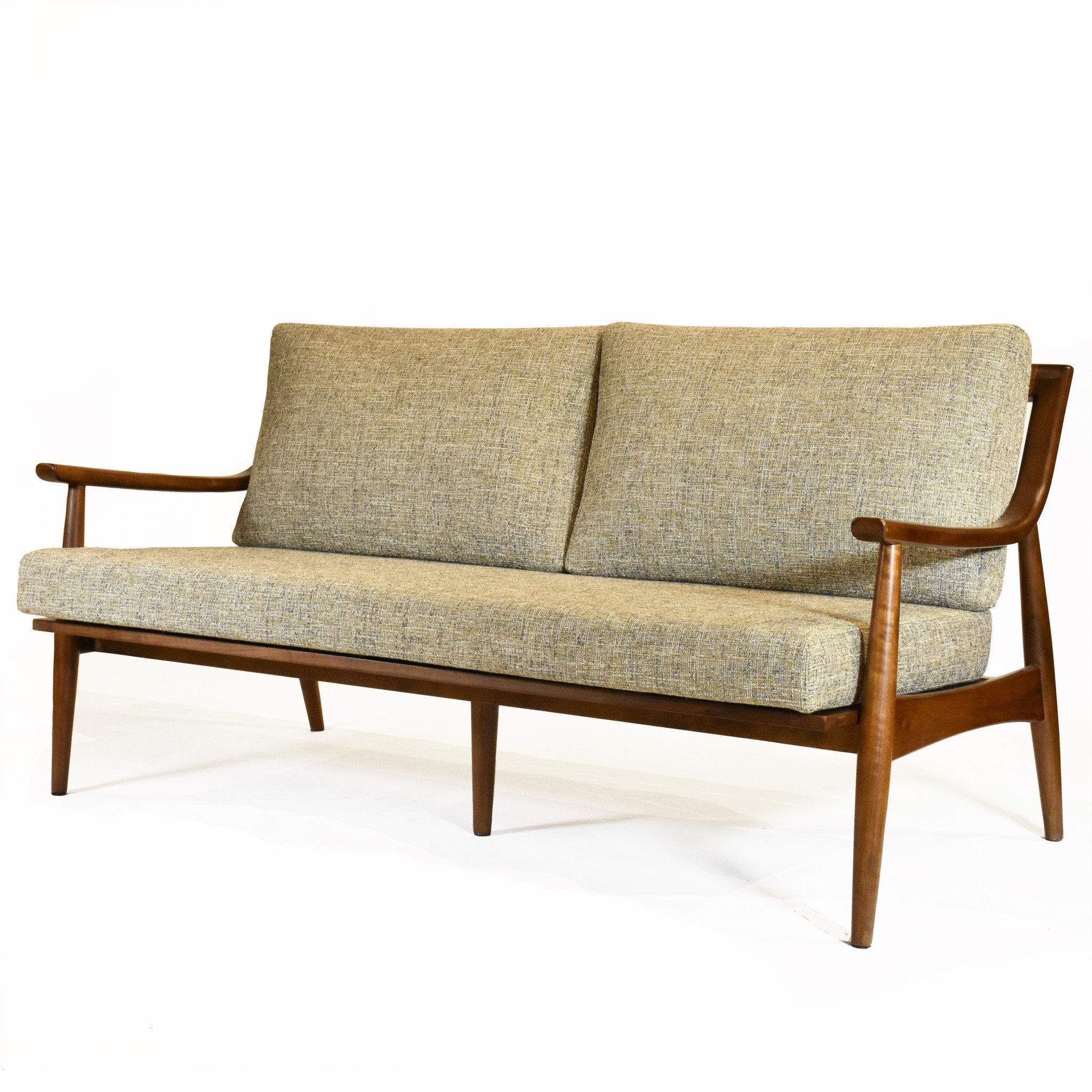 Adam Sofa, Medium Walnut 60" Long / Mineral Gingko Home Furnishings  60" Long Mineral  Four Hands, Burke Decor, Mid Century Modern Furniture, Old Bones Furniture Company, Old Bones Co, Modern Mid Century, Designer Furniture, https://www.oldbonesco.com/