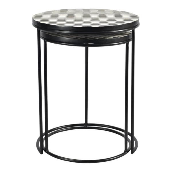 Optic Nesting Tables Set Of Two Accent Tables Moe's     Four Hands, Burke Decor, Mid Century Modern Furniture, Old Bones Furniture Company, Old Bones Co, Modern Mid Century, Designer Furniture, https://www.oldbonesco.com/
