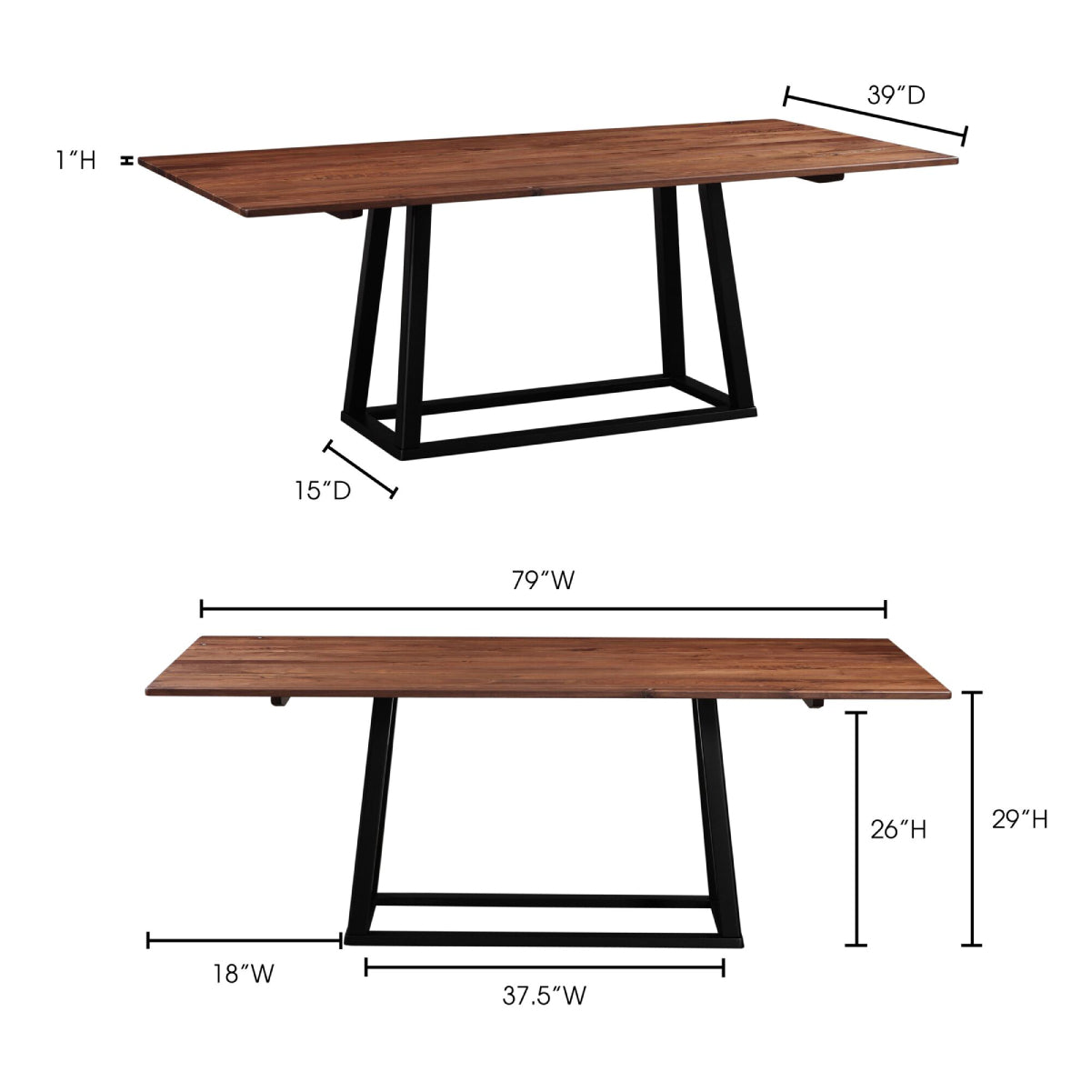 Tri-mesa Dining Table Dining Table Moe's     Four Hands, Burke Decor, Mid Century Modern Furniture, Old Bones Furniture Company, Old Bones Co, Modern Mid Century, Designer Furniture, https://www.oldbonesco.com/