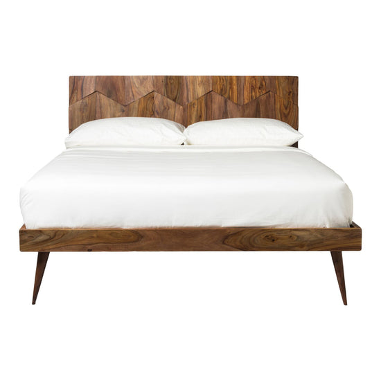 Load image into Gallery viewer, O2 Sheesham Carved Wood Bed Queen or King QueenBed Moe&amp;#39;s  Queen   Four Hands, Burke Decor, Mid Century Modern Furniture, Old Bones Furniture Company, Old Bones Co, Modern Mid Century, Designer Furniture, https://www.oldbonesco.com/
