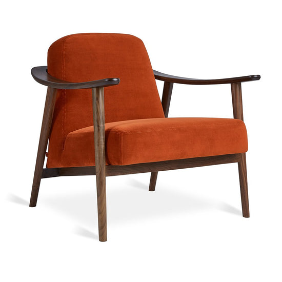 Load image into Gallery viewer, Baltic Chair Velvet Russet / WalnutChair Gus*  Velvet Russet Walnut  Four Hands, Burke Decor, Mid Century Modern Furniture, Old Bones Furniture Company, Old Bones Co, Modern Mid Century, Designer Furniture, https://www.oldbonesco.com/
