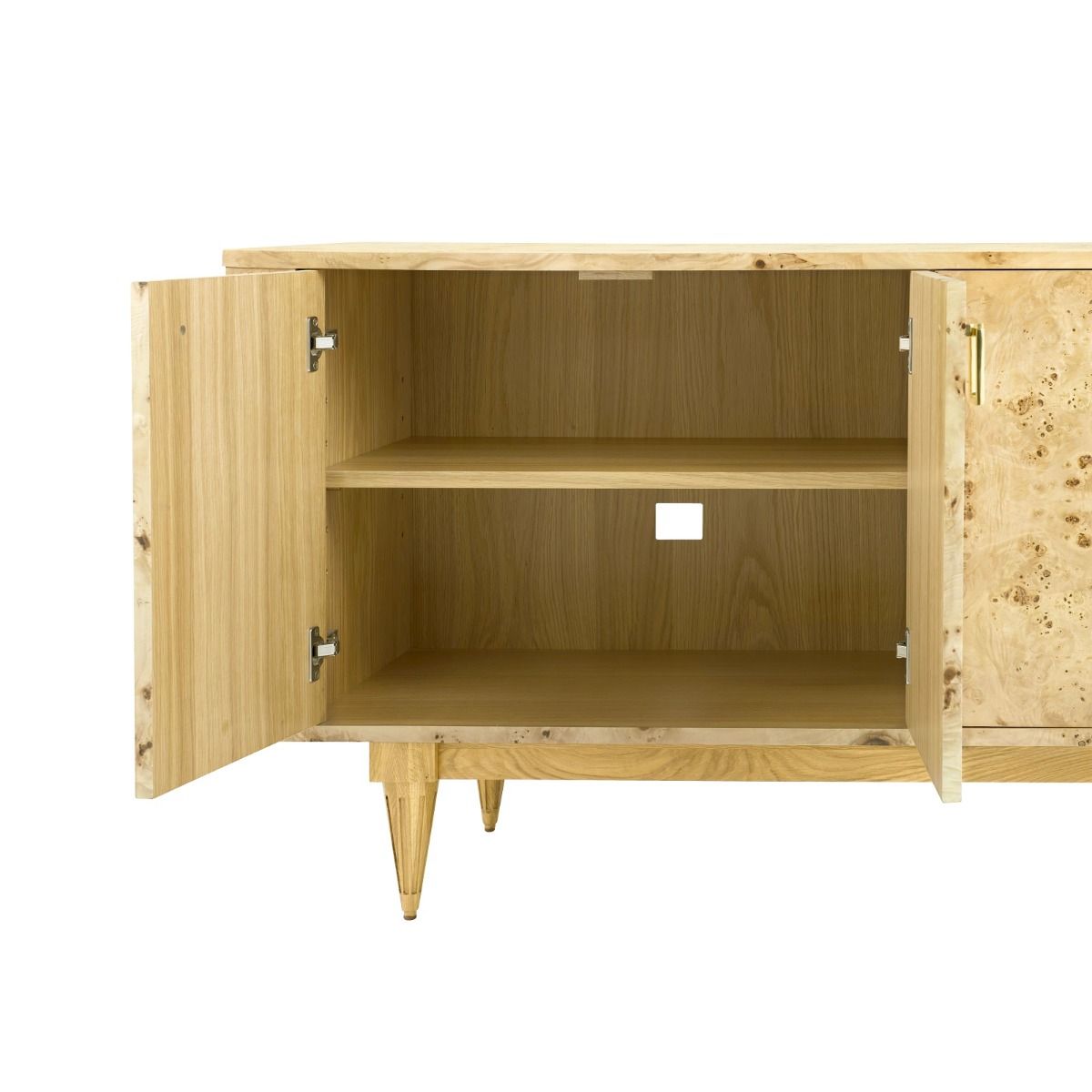 Beau 4-Door Cabinet, Burl Cabinet Bungalow 5     Four Hands, Burke Decor, Mid Century Modern Furniture, Old Bones Furniture Company, Old Bones Co, Modern Mid Century, Designer Furniture, https://www.oldbonesco.com/