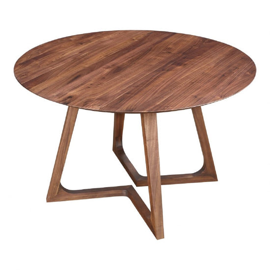 Load image into Gallery viewer, Godenza Dining Table Round Walnut Dining Tables Moe&amp;#39;s     Four Hands, Burke Decor, Mid Century Modern Furniture, Old Bones Furniture Company, Old Bones Co, Modern Mid Century, Designer Furniture, https://www.oldbonesco.com/

