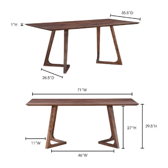 Godenza Dining Table Rectangular Dining Tables Moe's     Four Hands, Burke Decor, Mid Century Modern Furniture, Old Bones Furniture Company, Old Bones Co, Modern Mid Century, Designer Furniture, https://www.oldbonesco.com/