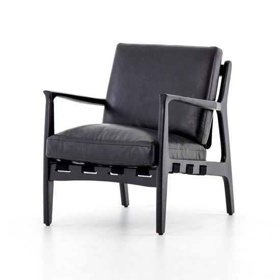 Silas Chair Aged BlackLounge Chair Four Hands  Aged Black   Four Hands, Burke Decor, Mid Century Modern Furniture, Old Bones Furniture Company, Old Bones Co, Modern Mid Century, Designer Furniture, https://www.oldbonesco.com/