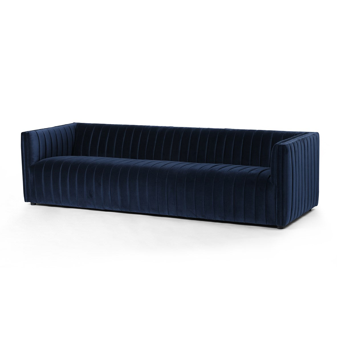 Augustine Sofa Sapphire NavySofa Four Hands  Sapphire Navy   Four Hands, Burke Decor, Mid Century Modern Furniture, Old Bones Furniture Company, Old Bones Co, Modern Mid Century, Designer Furniture, https://www.oldbonesco.com/