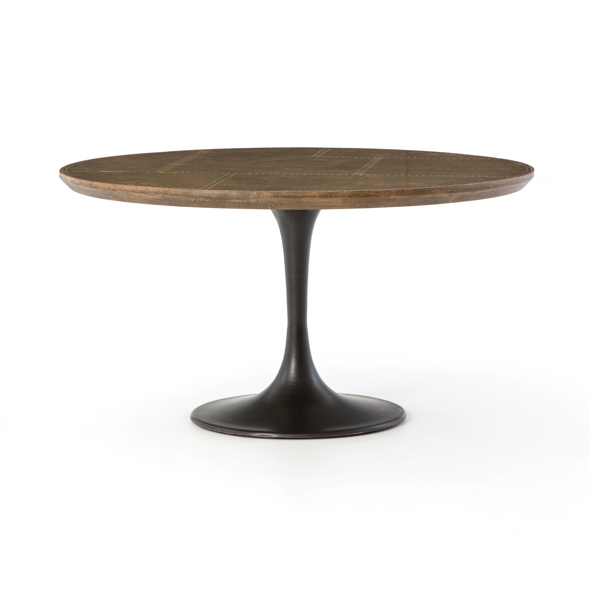 Powell Dining Table 55" / Bright Brass CladDining Table Four Hands  55" Bright Brass Clad  Four Hands, Mid Century Modern Furniture, Old Bones Furniture Company, Old Bones Co, Modern Mid Century, Designer Furniture, https://www.oldbonesco.com/
