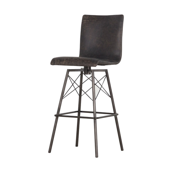 Diaw Bar + Counter Stool Rialto Ebony / Bar StoolStool Four Hands  Rialto Ebony Bar Stool  Four Hands, Burke Decor, Mid Century Modern Furniture, Old Bones Furniture Company, Old Bones Co, Modern Mid Century, Designer Furniture, https://www.oldbonesco.com/