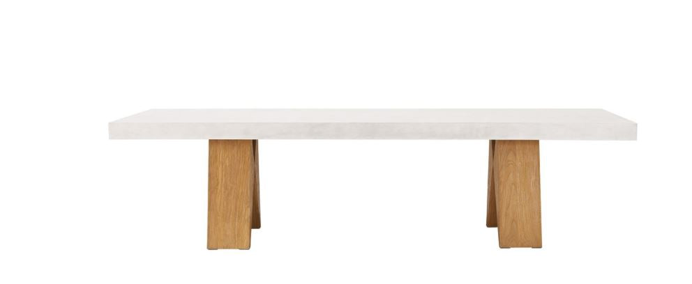 Clip Dining Table 87" - Ivory White Outdoor Seasonal Living     Four Hands, Burke Decor, Mid Century Modern Furniture, Old Bones Furniture Company, Old Bones Co, Modern Mid Century, Designer Furniture, https://www.oldbonesco.com/