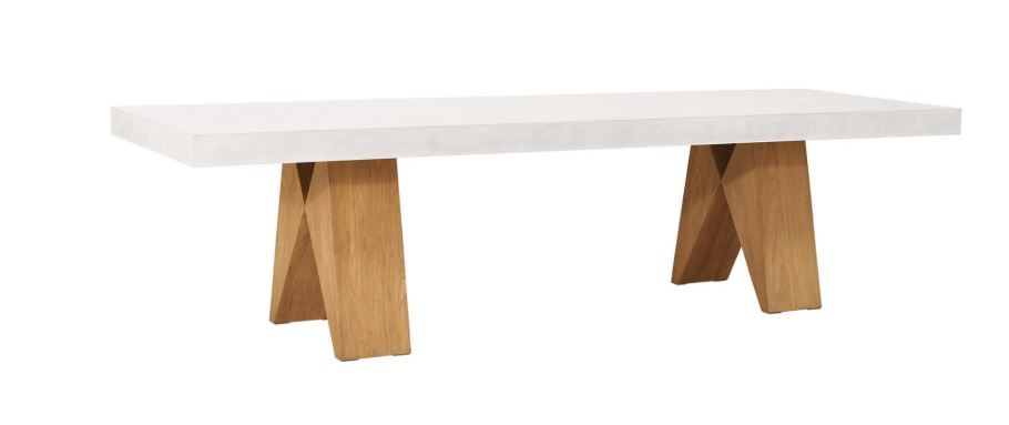 Clip Dining Table 87" - Ivory White Outdoor Seasonal Living     Four Hands, Burke Decor, Mid Century Modern Furniture, Old Bones Furniture Company, Old Bones Co, Modern Mid Century, Designer Furniture, https://www.oldbonesco.com/