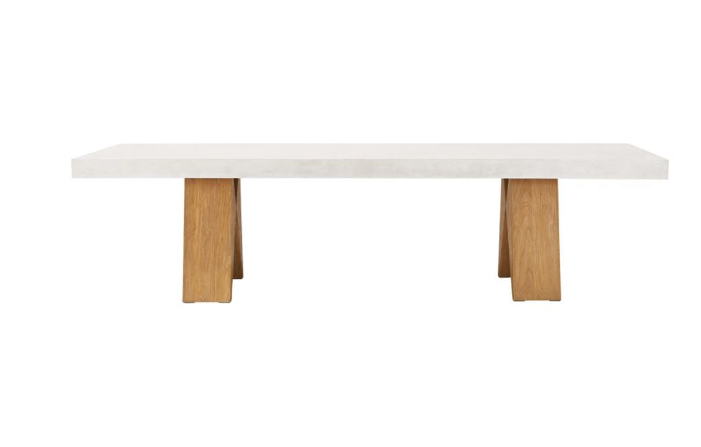Clip Dining Table 118" Ivory White Outdoor Seasonal Living     Four Hands, Burke Decor, Mid Century Modern Furniture, Old Bones Furniture Company, Old Bones Co, Modern Mid Century, Designer Furniture, https://www.oldbonesco.com/