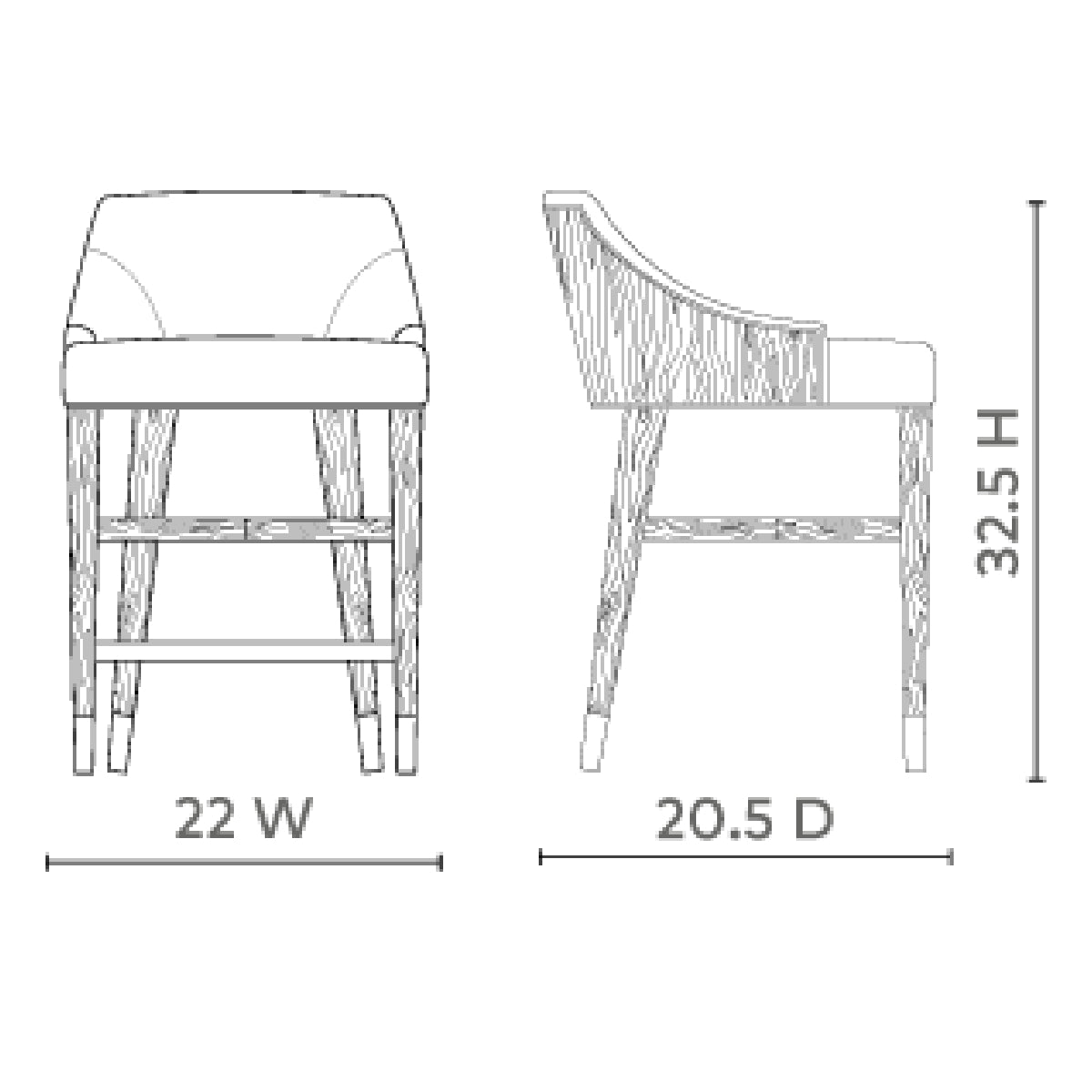 Load image into Gallery viewer, Orion Counter Stool, Driftwood Stool Bungalow 5     Four Hands, Burke Decor, Mid Century Modern Furniture, Old Bones Furniture Company, Old Bones Co, Modern Mid Century, Designer Furniture, https://www.oldbonesco.com/
