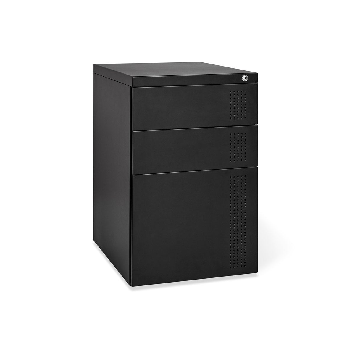 Perf File Cabinet BlackCABINET Gus*  Black   Four Hands, Burke Decor, Mid Century Modern Furniture, Old Bones Furniture Company, Old Bones Co, Modern Mid Century, Designer Furniture, https://www.oldbonesco.com/