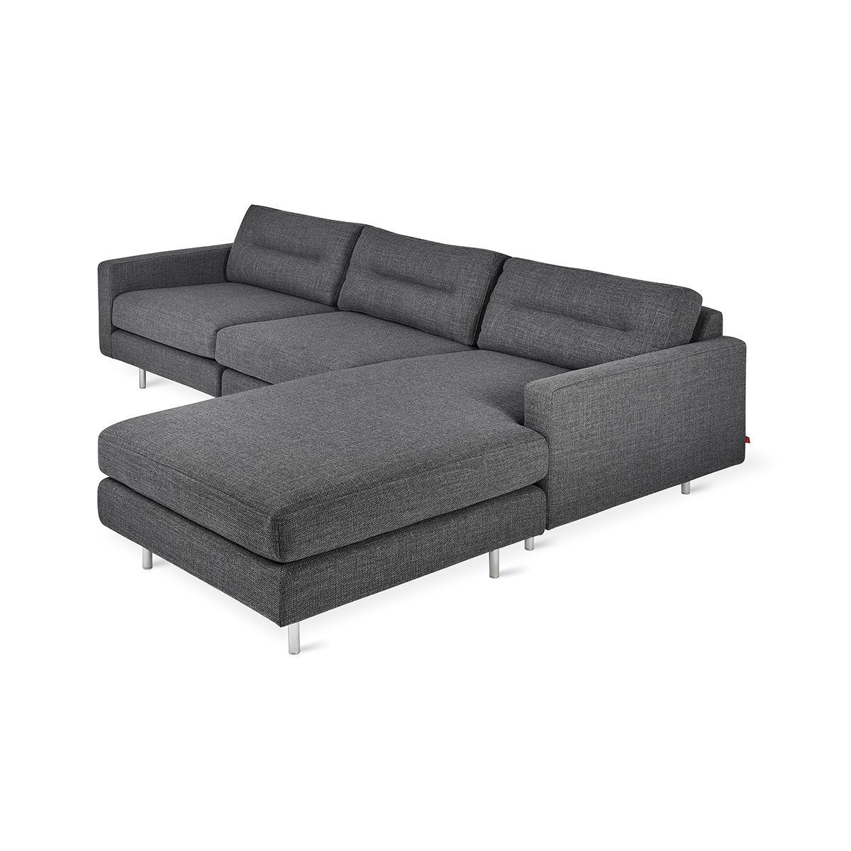 Logan Bi-Sectional Andorra Pewter / Stainless SteelSectional Sofa Gus*  Andorra Pewter Stainless Steel  Four Hands, Burke Decor, Mid Century Modern Furniture, Old Bones Furniture Company, Old Bones Co, Modern Mid Century, Designer Furniture, https://www.oldbonesco.com/