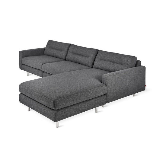 Load image into Gallery viewer, Logan Bi-Sectional Andorra Pewter / Stainless SteelSectional Sofa Gus*  Andorra Pewter Stainless Steel  Four Hands, Burke Decor, Mid Century Modern Furniture, Old Bones Furniture Company, Old Bones Co, Modern Mid Century, Designer Furniture, https://www.oldbonesco.com/
