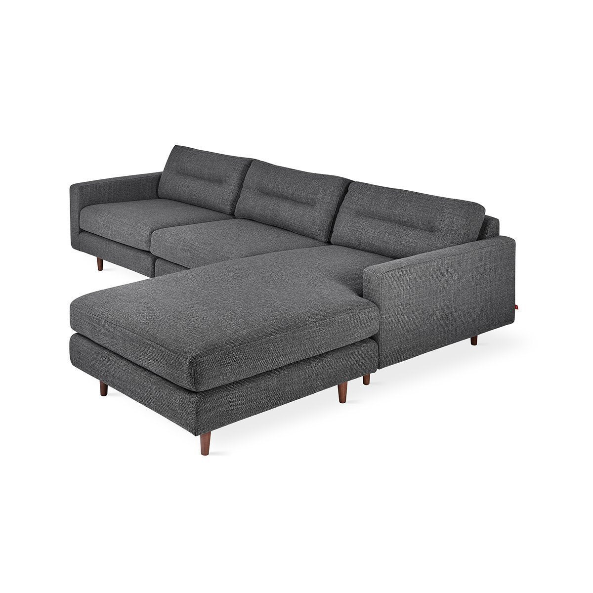 Logan Bi-Sectional Andorra Pewter / WalnutSectional Sofa Gus*  Andorra Pewter Walnut  Four Hands, Burke Decor, Mid Century Modern Furniture, Old Bones Furniture Company, Old Bones Co, Modern Mid Century, Designer Furniture, https://www.oldbonesco.com/
