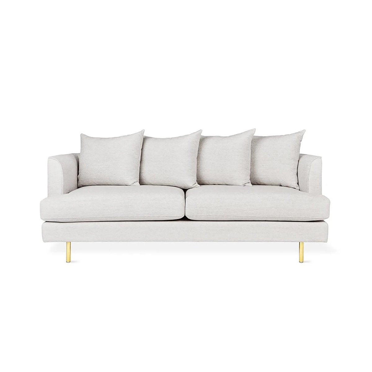 Margot Loft Sofa 72" Thea Moonstone / BrassSofa Gus*  Thea Moonstone Brass  Four Hands, Burke Decor, Mid Century Modern Furniture, Old Bones Furniture Company, Old Bones Co, Modern Mid Century, Designer Furniture, https://www.oldbonesco.com/