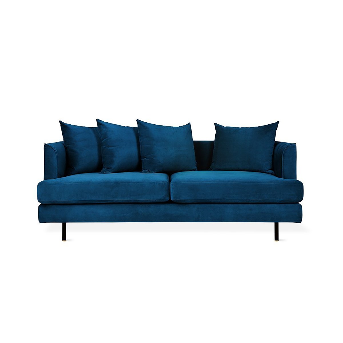 Margot Loft Sofa 72" Velvet Midnight / BlackSofa Gus*  Velvet Midnight Black  Four Hands, Burke Decor, Mid Century Modern Furniture, Old Bones Furniture Company, Old Bones Co, Modern Mid Century, Designer Furniture, https://www.oldbonesco.com/