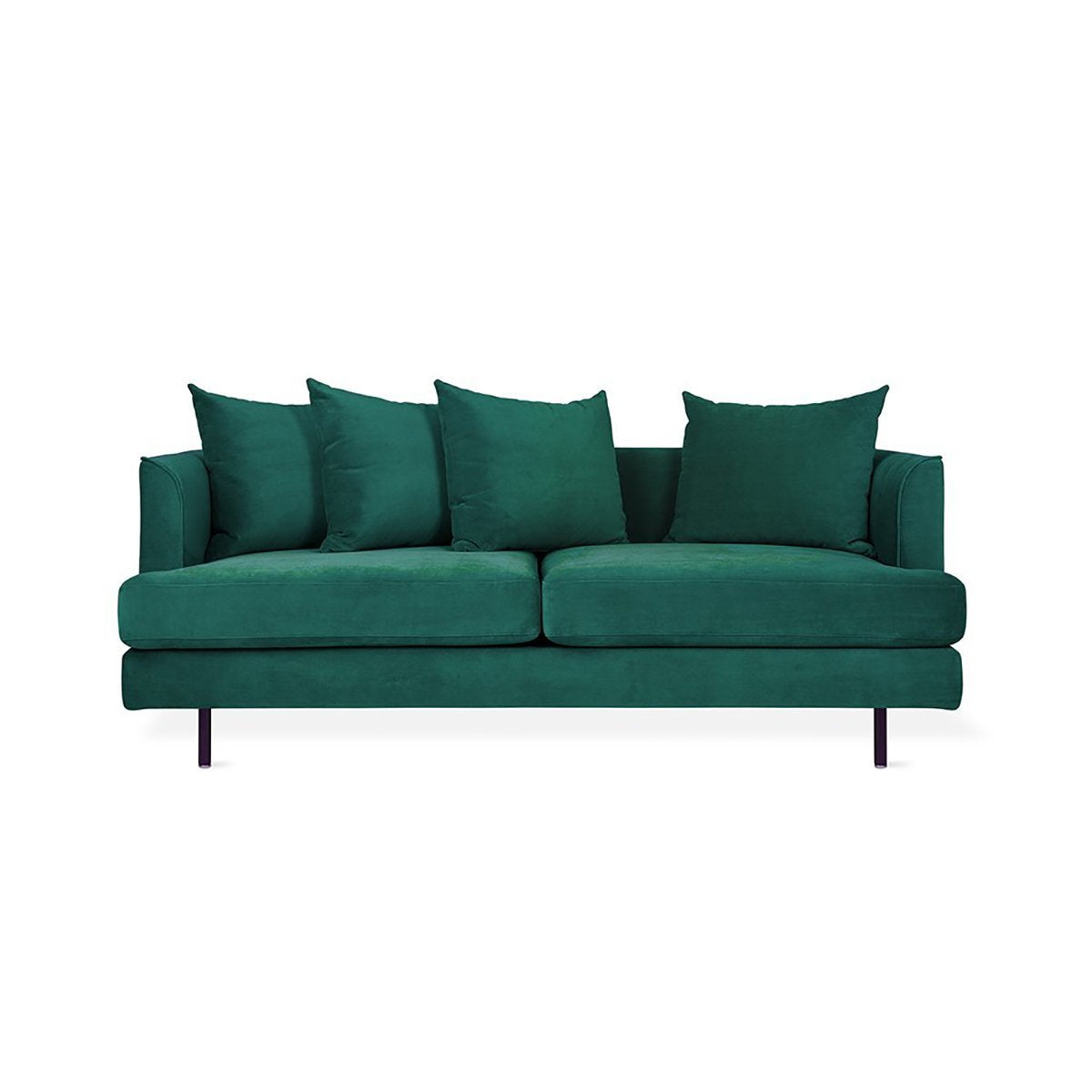 Margot Loft Sofa 72" Velvet Spruce / BlackSofa Gus*  Velvet Spruce Black  Four Hands, Burke Decor, Mid Century Modern Furniture, Old Bones Furniture Company, Old Bones Co, Modern Mid Century, Designer Furniture, https://www.oldbonesco.com/