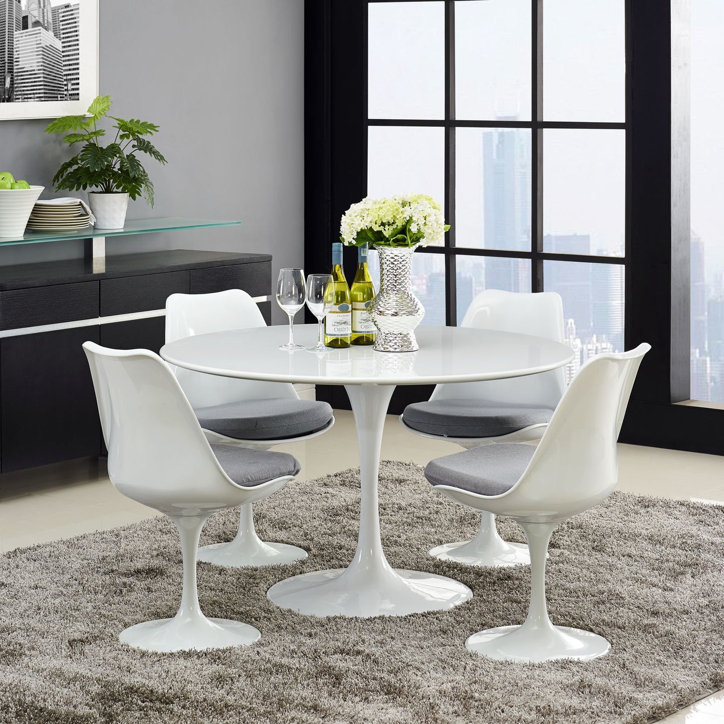 Lippa Round Dining Table White Top Dining Table Modway International     Four Hands, Burke Decor, Mid Century Modern Furniture, Old Bones Furniture Company, Old Bones Co, Modern Mid Century, Designer Furniture, https://www.oldbonesco.com/