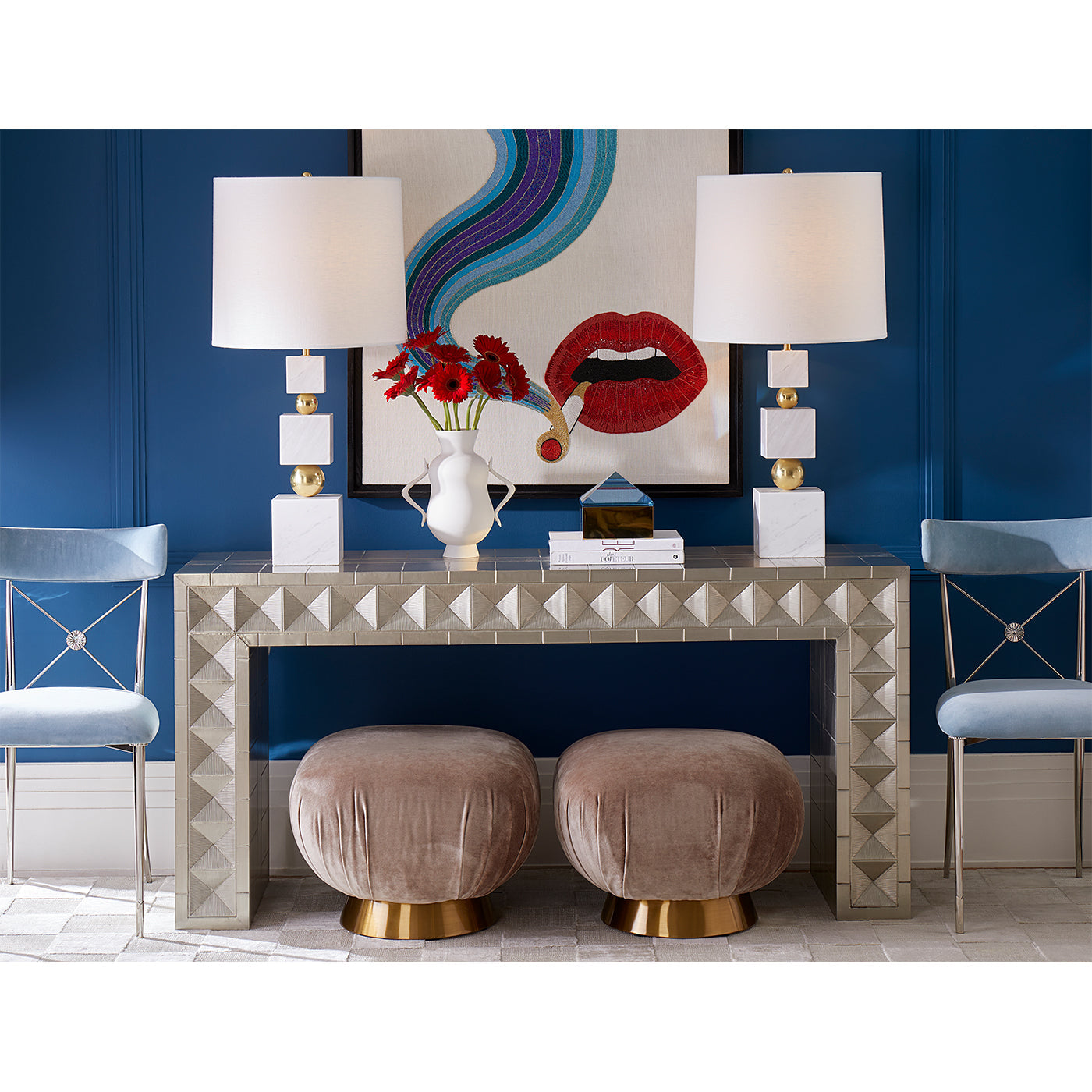 Talitha Waterfall Console Console Table Jonathan Adler     Four Hands, Mid Century Modern Furniture, Old Bones Furniture Company, Old Bones Co, Modern Mid Century, Designer Furniture, https://www.oldbonesco.com/