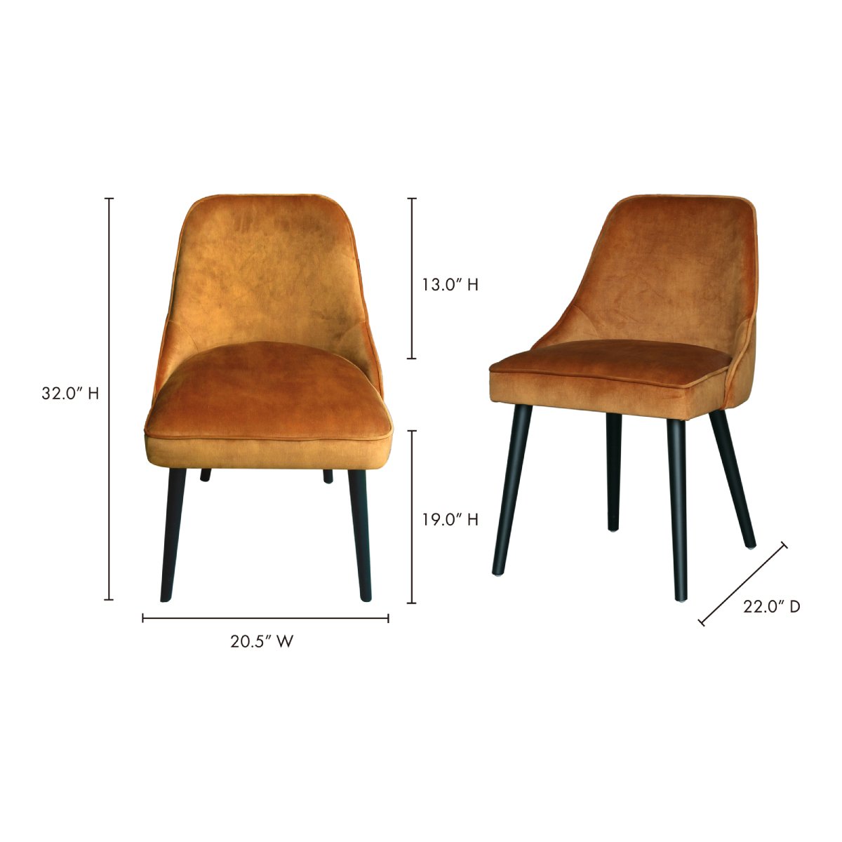 Harmony Dining Chair-M2 (Set of 2) Dining Chairs Moe's     Four Hands, Burke Decor, Mid Century Modern Furniture, Old Bones Furniture Company, Old Bones Co, Modern Mid Century, Designer Furniture, https://www.oldbonesco.com/