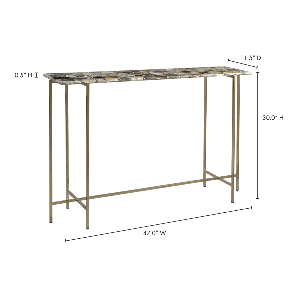 Load image into Gallery viewer, Agate Console Table Console Tables Moe&amp;#39;s     Four Hands, Burke Decor, Mid Century Modern Furniture, Old Bones Furniture Company, Old Bones Co, Modern Mid Century, Designer Furniture, https://www.oldbonesco.com/
