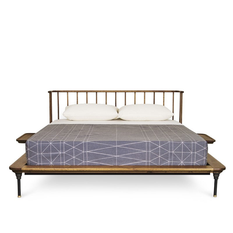 Distrikt Bed Hard Fumed Wood King Bed BED Nuevo     Four Hands, Burke Decor, Mid Century Modern Furniture, Old Bones Furniture Company, Old Bones Co, Modern Mid Century, Designer Furniture, https://www.oldbonesco.com/