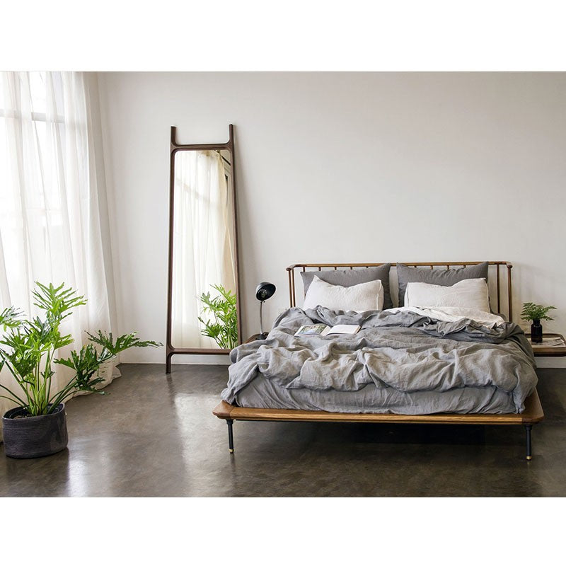 Distrikt Bed Hard Fumed Wood King Bed BED Nuevo     Four Hands, Burke Decor, Mid Century Modern Furniture, Old Bones Furniture Company, Old Bones Co, Modern Mid Century, Designer Furniture, https://www.oldbonesco.com/