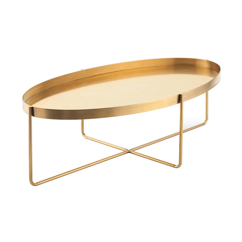 Gaultier Gold Metal Oval Coffee Table TABLE Nuevo     Four Hands, Burke Decor, Mid Century Modern Furniture, Old Bones Furniture Company, Old Bones Co, Modern Mid Century, Designer Furniture, https://www.oldbonesco.com/