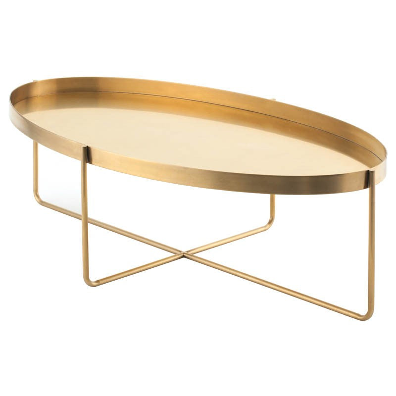 Gaultier Gold Metal Oval Coffee Table TABLE Nuevo     Four Hands, Burke Decor, Mid Century Modern Furniture, Old Bones Furniture Company, Old Bones Co, Modern Mid Century, Designer Furniture, https://www.oldbonesco.com/
