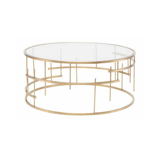 Load image into Gallery viewer, Tiffany Clear Glass Coffee Table Coffee Tables Nuevo     Four Hands, Burke Decor, Mid Century Modern Furniture, Old Bones Furniture Company, Old Bones Co, Modern Mid Century, Designer Furniture, https://www.oldbonesco.com/

