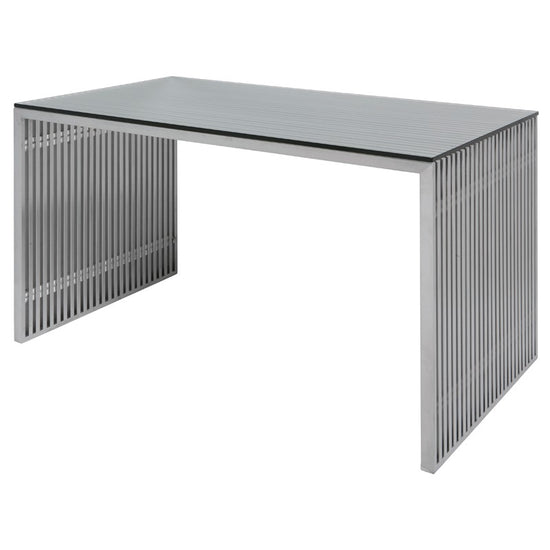 Amici Clear Glass Desk Table TABLE Nuevo     Four Hands, Burke Decor, Mid Century Modern Furniture, Old Bones Furniture Company, Old Bones Co, Modern Mid Century, Designer Furniture, https://www.oldbonesco.com/