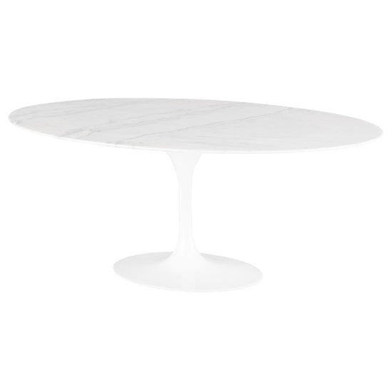 Echo Dining Table White Marble 77"Dining Table Nuevo  White Marble 77"   Four Hands, Mid Century Modern Furniture, Old Bones Furniture Company, Old Bones Co, Modern Mid Century, Designer Furniture, https://www.oldbonesco.com/