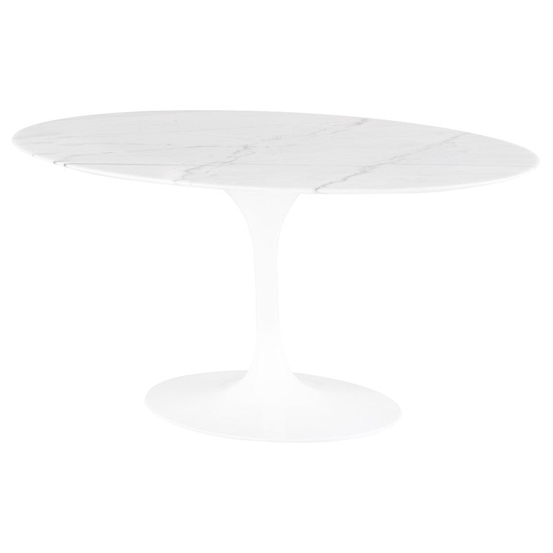 Load image into Gallery viewer, Echo Dining Table White Marble 63&amp;quot;Dining Table Nuevo  White Marble 63&amp;quot;   Four Hands, Mid Century Modern Furniture, Old Bones Furniture Company, Old Bones Co, Modern Mid Century, Designer Furniture, https://www.oldbonesco.com/
