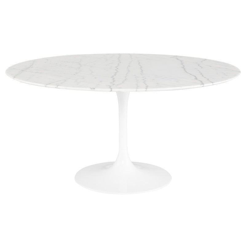 Load image into Gallery viewer, Cal Dining Table White marble top 59&amp;quot;Dining Table Nuevo  White marble top 59&amp;quot;   Four Hands, Burke Decor, Mid Century Modern Furniture, Old Bones Furniture Company, Old Bones Co, Modern Mid Century, Designer Furniture, https://www.oldbonesco.com/
