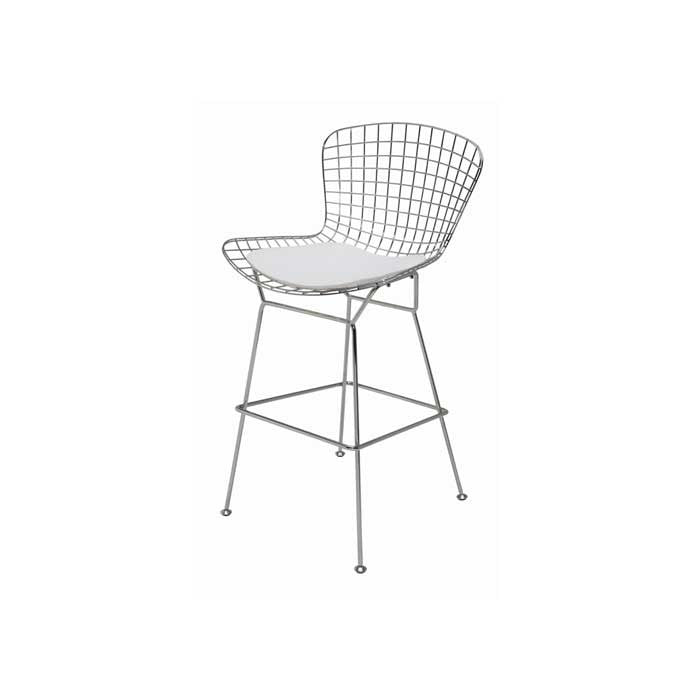 Wireback White Naugahyde Counter Stool STOOL Nuevo     Four Hands, Burke Decor, Mid Century Modern Furniture, Old Bones Furniture Company, Old Bones Co, Modern Mid Century, Designer Furniture, https://www.oldbonesco.com/