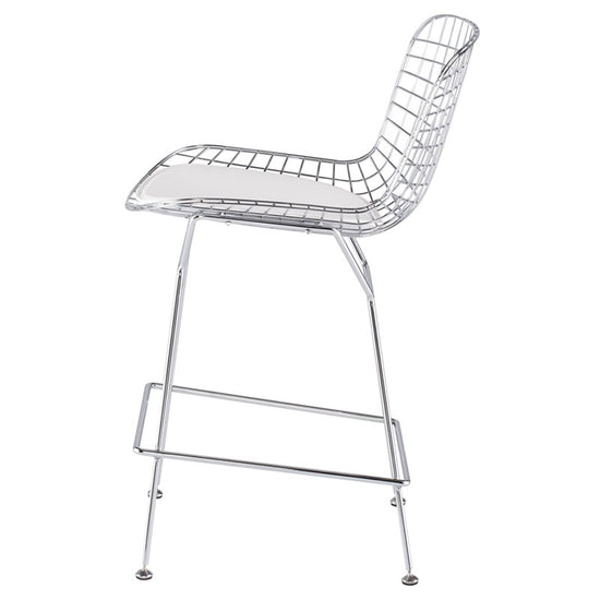 Wireback White Naugahyde Counter Stool STOOL Nuevo     Four Hands, Burke Decor, Mid Century Modern Furniture, Old Bones Furniture Company, Old Bones Co, Modern Mid Century, Designer Furniture, https://www.oldbonesco.com/