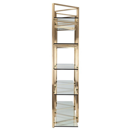 Elton Clear Glass Display Shelving - Gold SHELVING Nuevo     Four Hands, Burke Decor, Mid Century Modern Furniture, Old Bones Furniture Company, Old Bones Co, Modern Mid Century, Designer Furniture, https://www.oldbonesco.com/